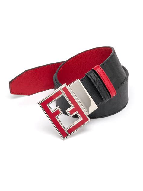 red fendi belt w logo|Fendi men's reversible belt.